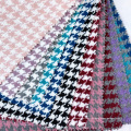 Hot Selling Houndstooth Pink Tweed Fabric Winter Tecida poliéster para sobretudo de inverno